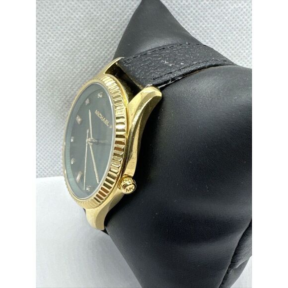 Michael Kors Blake MK3226 Women's Black Leather Analog Dial Quartz Watch JNA811 - Picture 2 of 11